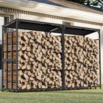 Widen Reinforce Base Firewood Rack Outdoor Heavy Duty Steel Log Rack Wood Holder