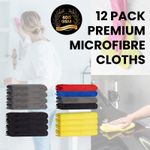 12 Pack Premium Microfibre Cloth 400gsm XL/Jumbo Lint-Free Cleaning Cloths