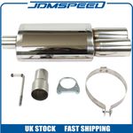 Twin Tip Performance Sports Exhaust Muffler Back Box Stainless Steel LMO012