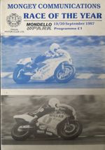 Mondello Park 1987 Race of The Year Motorcycle Short Circuit Official Programme