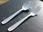 Original "Grand Prix de Monaco"  Pattern, Silver Plated Spoon and Fork, Art Deco