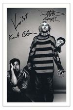 NIRVANA Group Signed Autograph PHOTO Fan Gift Print Kurt Cobain Grohl Kovoselic