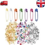 100 Pack Assorted Safety Pins Gold Silver Metal Sewing Craft Pins 22mm-55mm