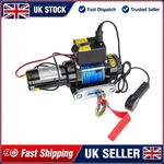 Electric Winch 12v 4500lb/2041kg Fiber Rope & Twin Wireless Remote Workshop UK