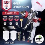Spray Gun Paint Gun Kit HVLP Gravity Feed Air with 1.4mm 1.7mm 2mm 3 Nozzles UK