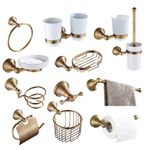 Antique Brass Bathroom Hardware Accessories Set with Towel Rail Bar Paper Holder
