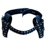 Double Holster Belt Leather Gun Revolver Holder Conical Studded Punk Cowboy Styl