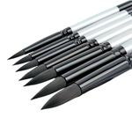 7Pcs Squirrel Hair Brush Set Round Pointed Watercolour Oil Acrylic Brush