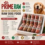 Prime Raw Dog Food Frozen 454g Rolls 80:10:10 Complete Bulk Value