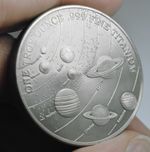 OUR SOLAR SYSTEM .999 Fine/Pure TITANIUM Coin. One Troy Ounce 31.1g. Bullion