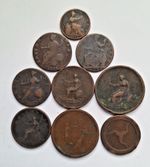 George II III & IV Copper Coins. 9 coins in the lot. 