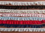 Pretty Gathered Nottingham Lace Trim 1.25"/3.5cm CHOOSE COLOUR/LENGTH