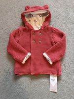 Brand New with Tags M&S Baby Pink & Floral Knitted Teddy Bear Cardigan 6-9M