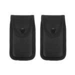 2pcs Nylon Pocket Knife Sheath 5.1" x 2.9" Carry Belt Loop Black