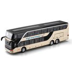 1:30 Scale Distance Double Decker Bus Alloy Diecast Model Collectible Toy Gift