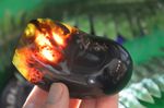 #4,  BEAUTIFUL SUMATRAN AMBER 126G, BLUE /BROWN/RED DISPLAY PIECE uv reactive