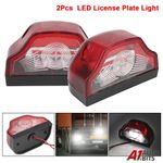 2x LED Rear Tail License Number Plate Lights Lamp 12V Lorry Truck Trailer Cab