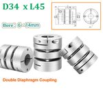 Servomotor Flexible Shaft Couplings Precision D34 Double Diaphragm CNC Coupler