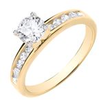 9ct Yellow Gold on Silver 1.00CT Simulated Solitaire Engagement Ring size J to V