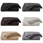100% COTTON HONEYCOMB WAFFLE EFFECT WASHABLE SOFA BED CHAIR BLANKET THROW