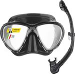 Cressi HD Mirrored Lens Big Eyes Evo Diving Mask and Alpha Ultra Dry Snorkel