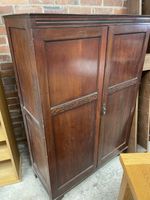 Mahogany Two Door Fitted Cupboard Wardrobe with Drawers
