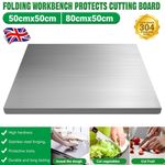 80/50 CM 304 Stainless Steel Folded Edge Worktop Saver Chopping/Cutting Board UK