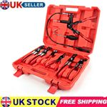 Automotive Flexible Hose Clamp Clip Pliers Kit Swivel Jaw Flat Angled Band UK