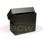 3 x PLASTIC MAGAZINE SIZE STORAGE BOXES AND LIDS.