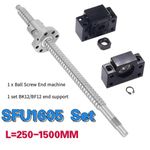 Ball Screw SFU1605 w Ball Nut End machine w BK12/BF12 End Support L=300 - 1500MM