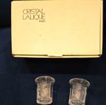 Cristal Lalique Paris Crystal Shot Glasses Set of 2 with Box