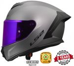 LS2 FF820 RAPID FULL FACE MOTORBIKE CRASH HELMET TITANIUM OPTIONAL PURPLE VISOR