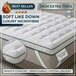 Hotel Quality Mattress Topper 10cm Deep Thick Single Double King Super All SIZES