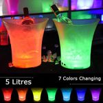 1-10Pcs LED Colour Changing Ice Bucket 5L Beer Cooler Champagne Drinks Wine Bar