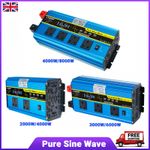 4000W 8000W Pure Sine Wave Power Inverter 12V 24V to 240V Converter LCD Remote