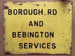 Original Birkenhead Corporation Hand Painted Double Steel Bus Sign 46cm x 36cm