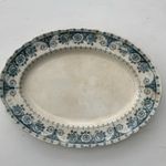 Antique Large Oval Meat Plate Blue And White Osborne Circa 1900