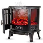 Electric Fireplace Log Burning Flame Effect Stove Fire Heater Thermal Wood 1800W