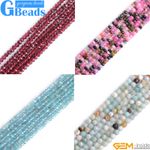 Wholesale Natural Assorted Stones Faceted Rondelle Spacer Beads Strand 15"