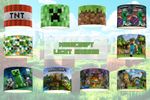 Pixels- Gaming- Mine Craft - Lampshade nursery bedroom playroom - 3 sizes