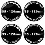 1 Set of 4 Create Your Own Resin Domed 3D Wheel Centres Up To 120mm