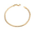 9ct Yellow Gold on Silver 6.5 inch Curb Baby Bracelet Child's / Boy's or Girl's