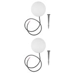 2Pcs Reusable White Globe Lamp Outdoor Garden Lawn Landscape Light Stakes