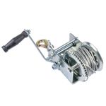 2500lbs Manual Hand Winch Crank Webbing Strap Suit Pickup Truck Marine Trailer
