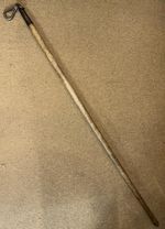 Antique Farming Agricultural Bull Leading Stick Tool - Forged Steel Clip 156cm