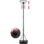 Height Adjustable Portable Netball Hoop with Wheels and Weighted Base,Used