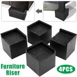 4 Pcs/Set 3 Inch Bed Risers Support Bed Lifter Couch Sofa Table Chair Leg