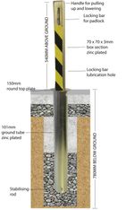 Telescopic Security Post Parking Bollard Drop Down Driveway Post