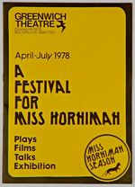 A Festival For Miss Horniman 1978 Greenwich Theatre Programme Season