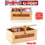 Wooden Useless Box Leave Me Alone Box Funny Gift Don't Touch Stress-Reduction UK